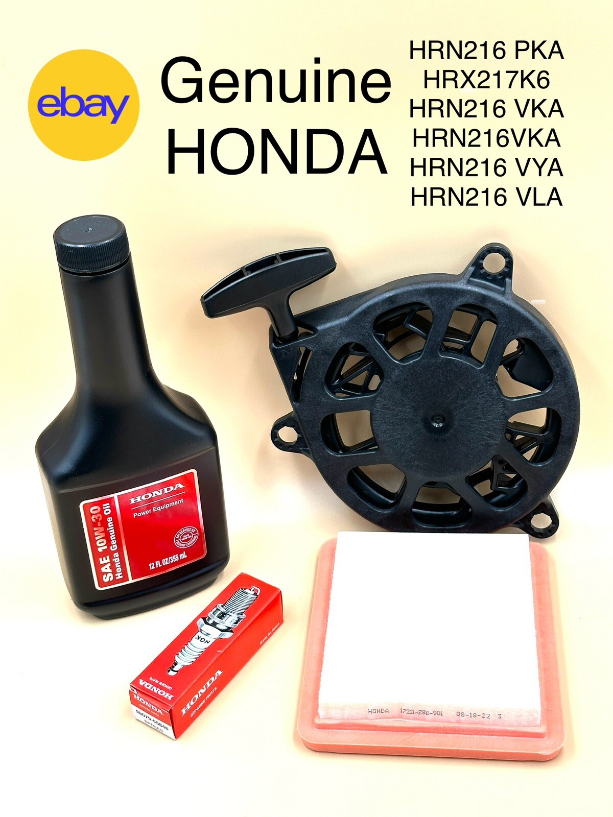 GENUINE HONDA HRX217 GCV200 TUNE UP KIT W RECOIL STARTER AIR