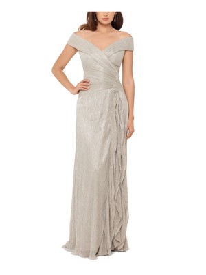 Женское вечернее платье XSCAPE на молнии с коротким рукавом и открытыми плечами в полный рост