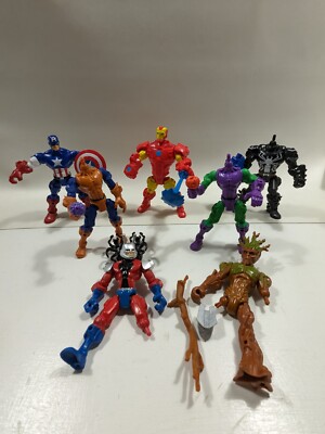 Lot of Incomplete Marvel Super Hero Mashers Action Figures Hasbro antman groot