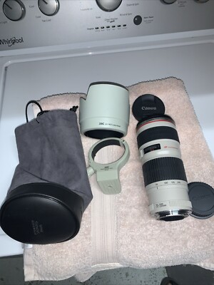 Very Nice Canon Ultrasonic Zoom Lens EF 70-200mm 1:4 L USM, Bag, Hood, Mt Bundle