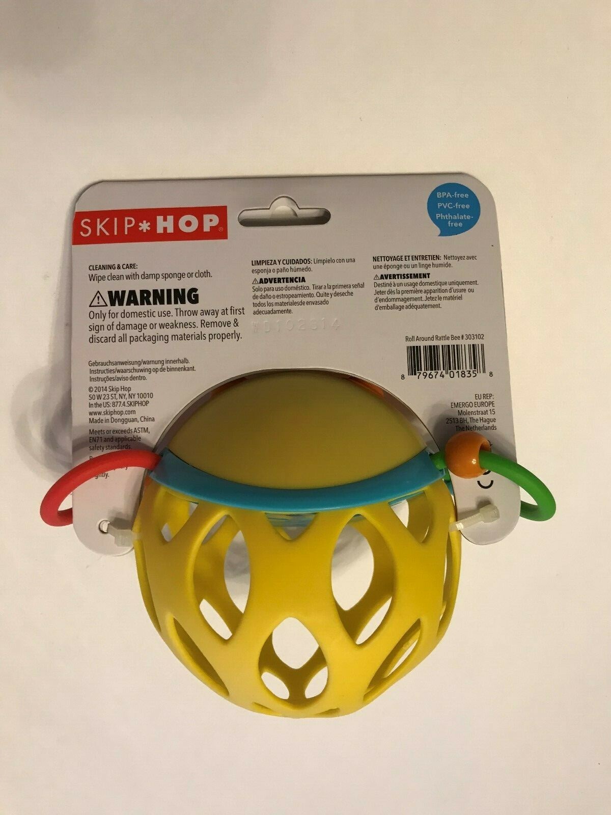 Skip Hop Explore and More Roll Around Rattle Toy - Bee