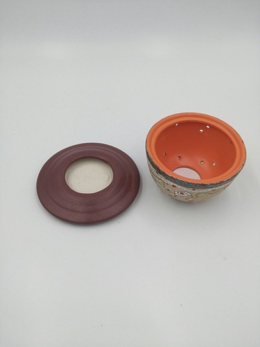 Gingerbread Candle Dome And Plate Set Tan Green Top