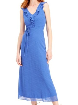 

INC DRESS Женское синее эластичное вечернее платье миди на молнии с V-образным вырезом, Синий