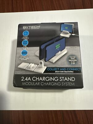 Bytech 2.4A Modular Charging Stand 2 USB Ports & for a 2.0 Type C Charging Cable