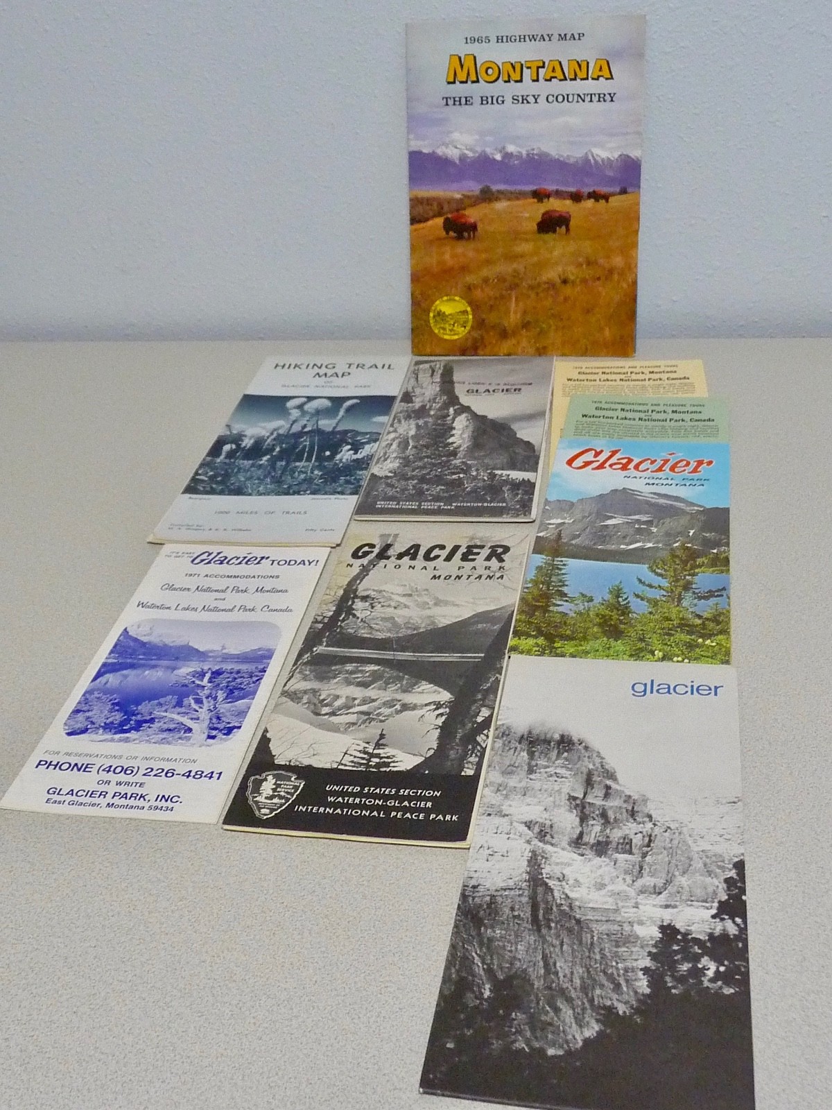 Glacier National Park Waterton Vintage Travel Brochures Maps 1965 Montana State