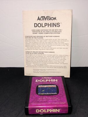 Atari 2600 Dolphin Game Cartridge ONLY by Activision Tested Working USED