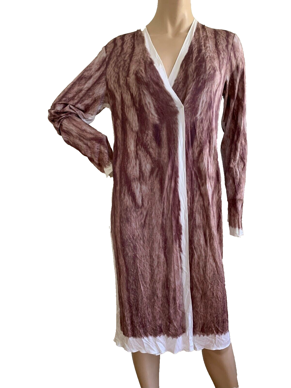 MAISON MARTIN MARGIELA H&M FUR TROMPE L'OEIL SILK DRESS UK 12 EU