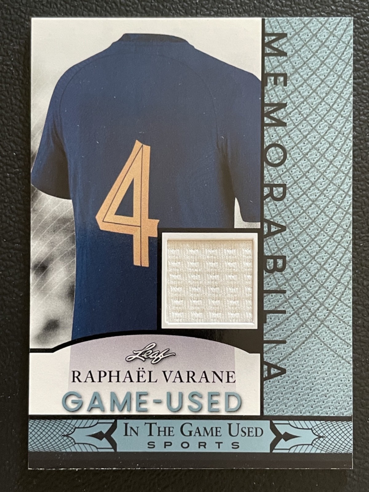 2024 Leaf In The Game Used Memorabilia Blue Raphaël Varane Jersey