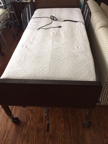 DRME-15030-Drive Medical Semi Electric Ultra Light Plus Hospital Bed, Brown, 36