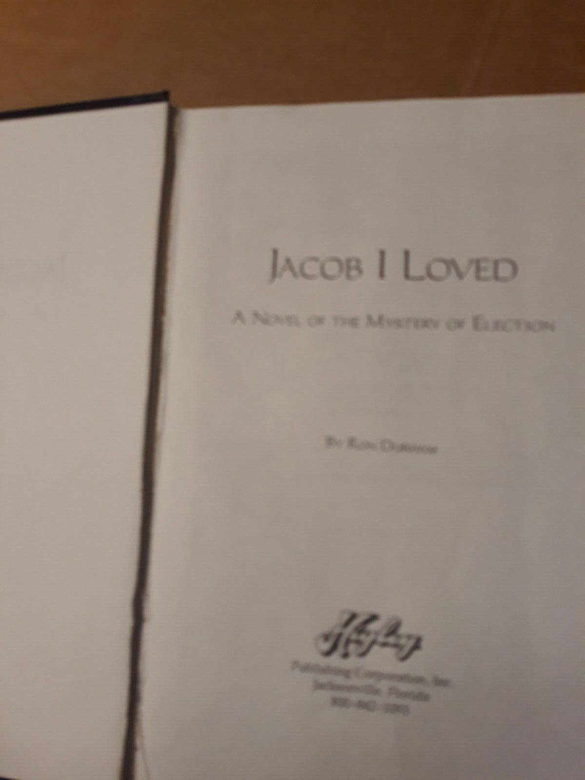 Hollow book safe (faux storage book) "Jacob I Loved" cover.