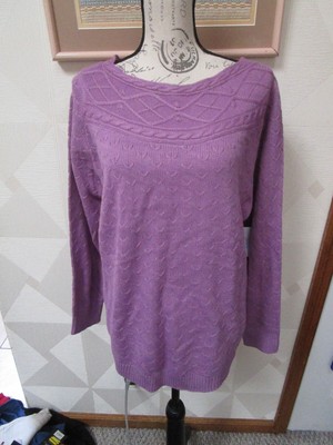 CROFT & BARROW-MAUVE-TEXTURED-LONG SLEEVE-ROUND NECK-SWEATER -SIZE-XXL-NWT