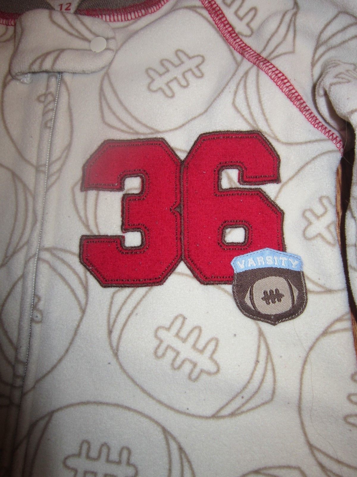 Fleece Football Sleeper Size 12 Months