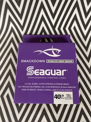 Seaguar Smackdown 40lb Braid Stealth Gray 150yds - 8 Strand - FAST SHIPPING!!!!