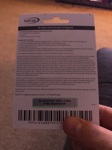 Sony 1 Year PlayStation Plus PSN Membership Card Brand NEW