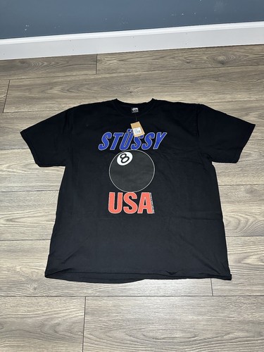 【STUSSY★】Stamp T-shirt Black Stüssy Dot Stamp T-Shirt Black - Rotation