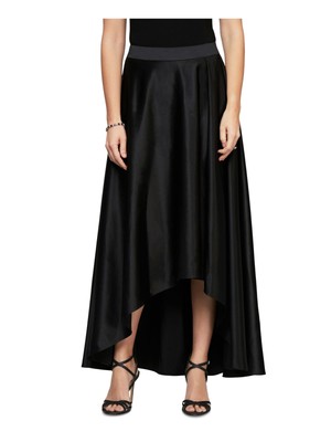

ALEX EVENINGS Женская вечерняя макси-юбка хай-лоу на молнии Petites, Черный