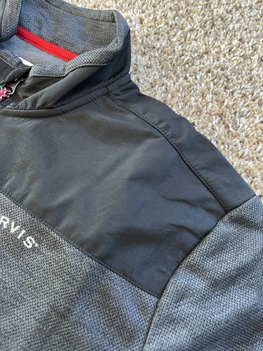 ORVIS Bonded Mesh Full Zip Fleece Zip Up Jacket | Mens Medium | NEW! | Black Red