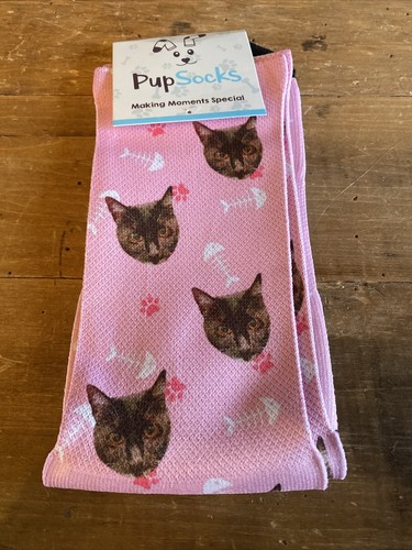 Go Pup Pink Socks With Cat And Fish Adult Men Women