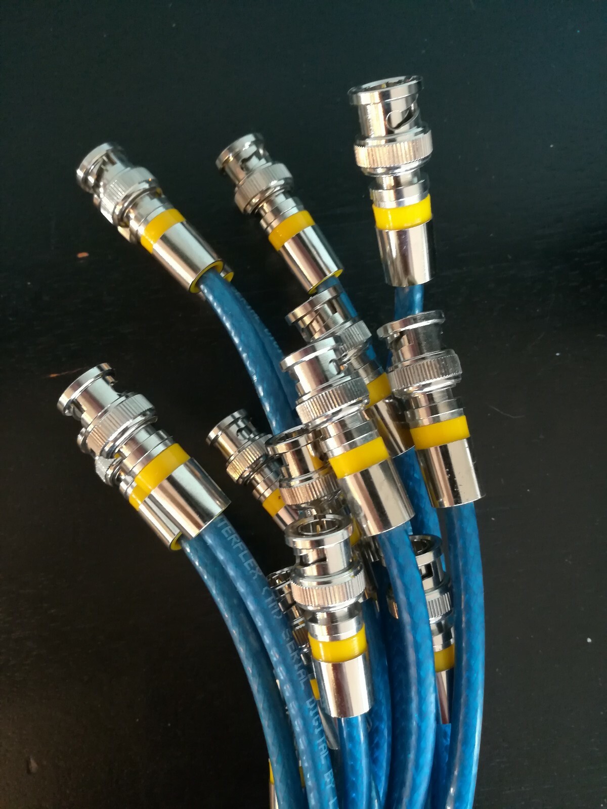 2 - 28 inch RCA Gold-Plated Male to Male BNC Cables Stereo Audio Theater System