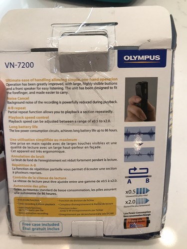 OLYMPUS VN-7200 Digital Voice Recorder 2GB 1100 Hrs New In Box