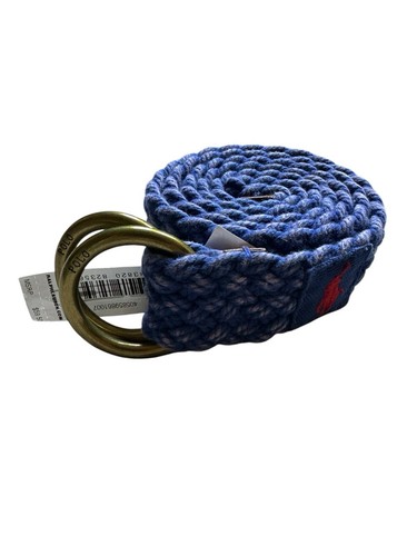 Polo Ralph Lauren Leather-Trim Braided D Ring Cotton Belt