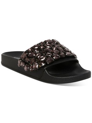 

STEVE MADDEN Женские сандалии без шнуровки на платформе черного цвета с упрощенным носком, 9 м, Черный, SIMP03S1