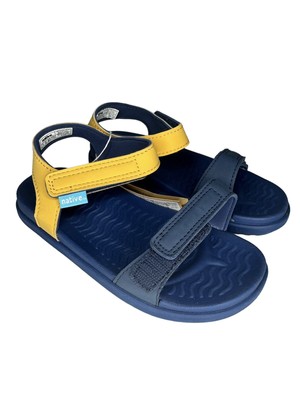 Native Charley Kids Size C11 Waterproof Strappy Sandals Shoes Blue Yellow New!