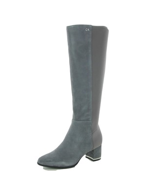 

CALVIN KLEIN Womens Grey Gel Pod Insert Кожаные сапоги Freeda на каблуке  M, Серый, E5891