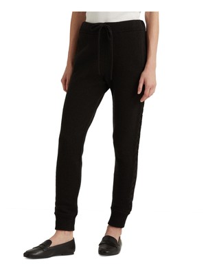 

RALPH LAUREN Черные женские брюки с карманами и манжетами, Черный, 200852239001