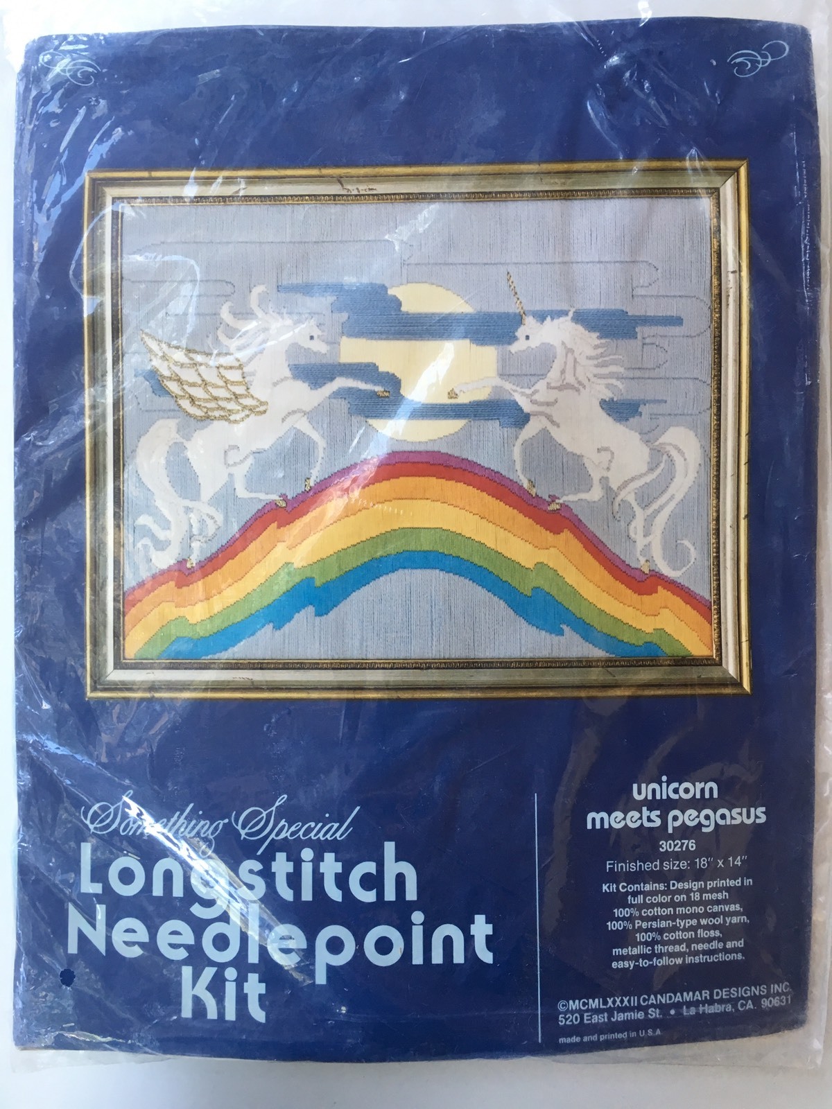 1982 Something Special Unicorn Meets Pegasus Longstitch Needlepoint Kit #30276