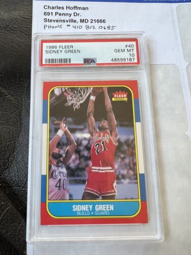 SIDNEY GREEN 1986 FLEER ROOKIE Card #40 PSA GRADED GEM MT 10. rookie card picture
