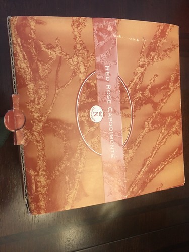 Porcelain Bisque Capodimonte Red Rose With Leaves Made In Italy W/ Original Box