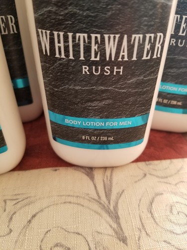 Bath Body Works (3) bottles WHITEWATER RUSH For Men Body Lotion Hand Cream 8 oz