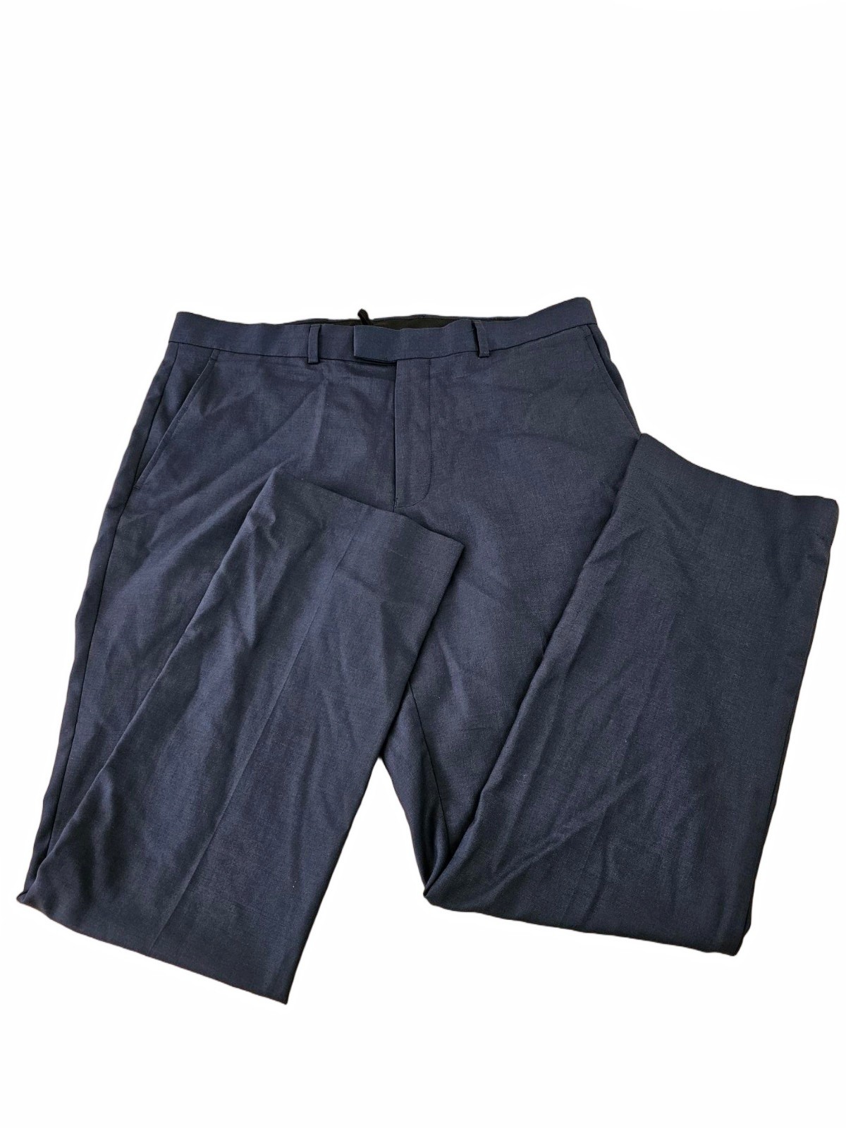36x32 Kenneth Cole Reaction Men's Wool Blend Dress Pants Blue