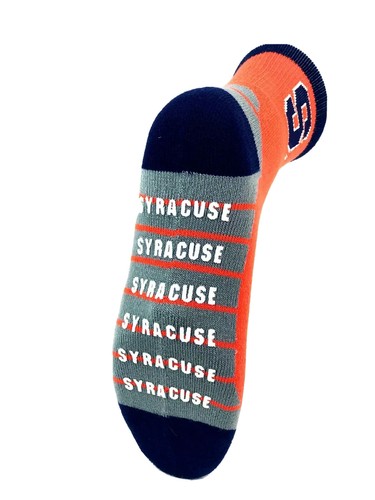 Syracuse Orangemen Orange Quarter Socks Gray Block Gripper Bottom