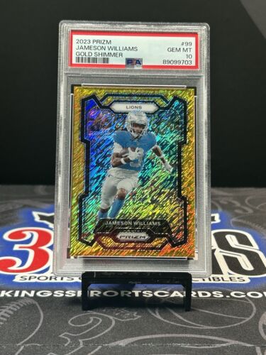 Jameson Williams 2023 Panini Prizm Gold Shimmer #04/10 PSA Jameson Williams 2023 Panini Prizm Gold Shimmer #04/10 PSA