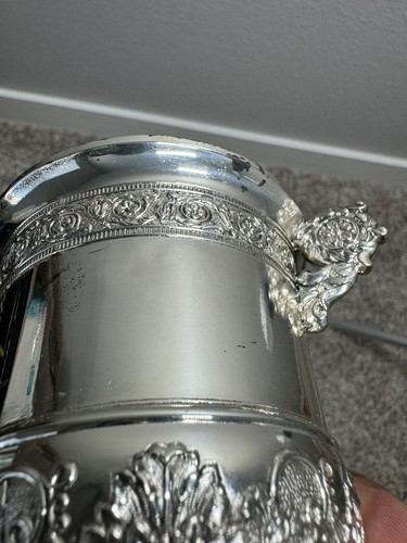 Vintage Corbell Co Solid Silver Plate Gilt Chalice Goblet Coat of Arms Medeval