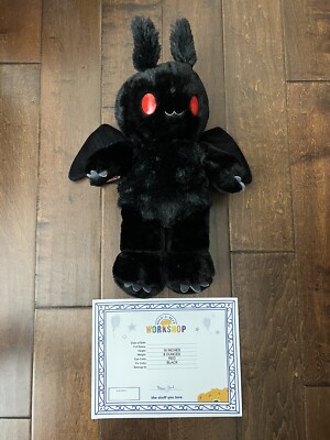 2024 Build A Bear Workshop Loveable Legends Mothman Black Stuffed Plush NWT