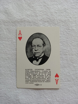 Samuel Gompers Playing Card Vintage Labor Union AFL President 1950s