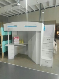 Kids Single Loft Bed With Built In Desk And Wardrobe Beds
