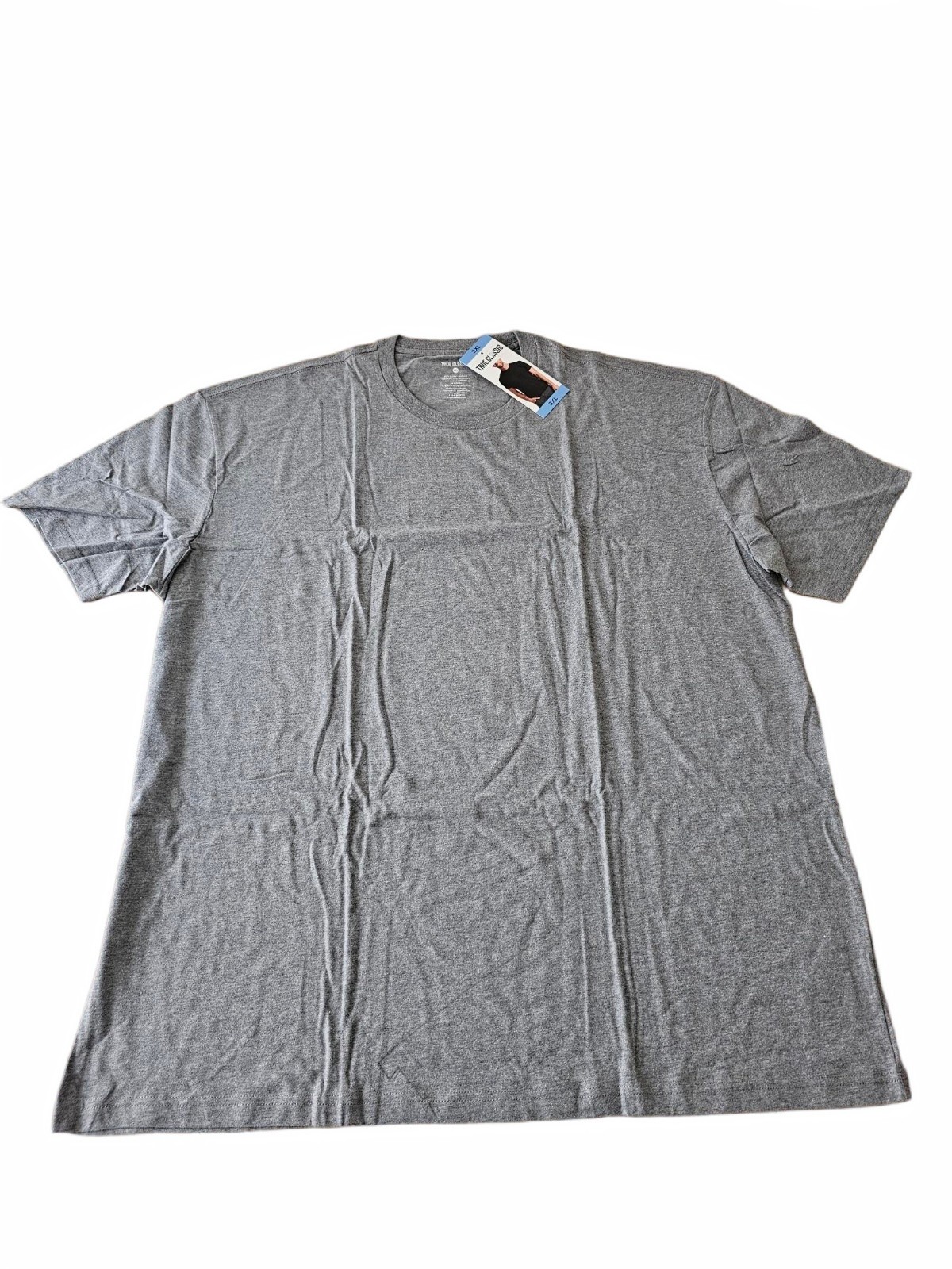 True Classic Men's Crew Neck Short Sleeve Tee Shirt T-Shirt Grey XXXL / 3XL