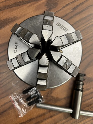 5” 6-JAW SELF-CENTERING LATHE CHUCK w L00 Semi-finish Adapter Free Ship USA