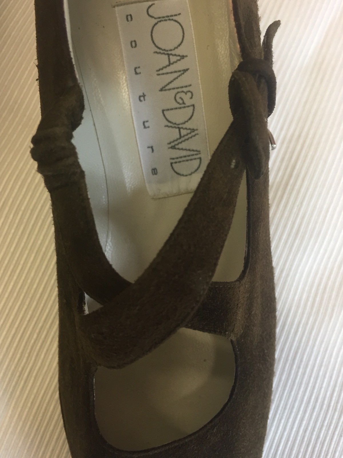 NIB Vtg 6.5 20s 30s style shoes Joan & David Couture Brown Suede 2” Heels