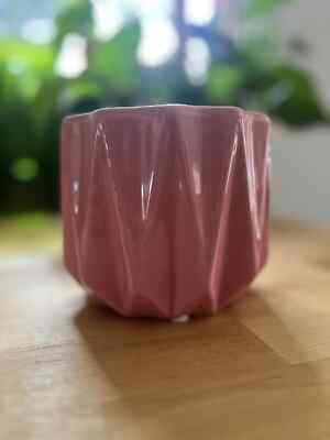 Better Homes & Gardens Pottery 5'' Devi Round Ceramic Planter, Pink, Drain Hole