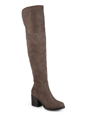 

JOURNEE COLLECTION Женские коричневые сапоги Sana на блочном каблуке с широкой икрой и широким каблуком, Коричневый, SANA-TAU-080WC
