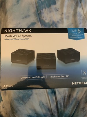 SEALED NetGear Nighthawk Mesh WiFi 6 Whole Home System AX1500 MK6W Quick Ship!
