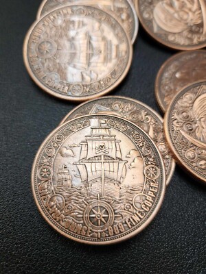 1 Roll (20) 2024 Pirate Antique Finished Copper Round