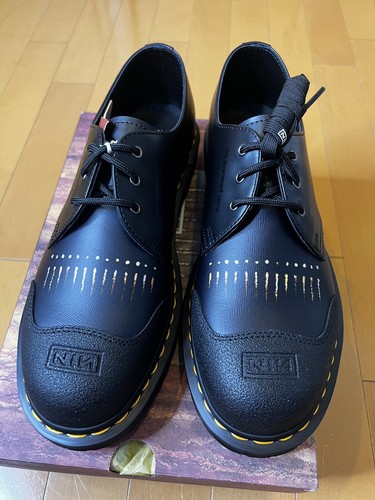 Pre-owned Dr. Martens' Dr. Martens 2024 Nine Inch Nails 1461 Backhand Leather Boots Mens Us 9 Uk 8 Eu42 In Black