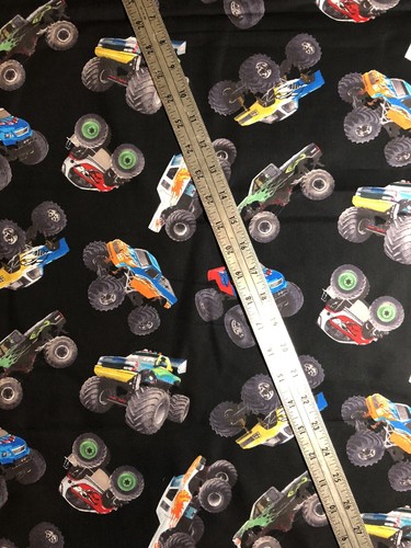 Monster Trucks Elizabeth&rsquo;s Studio Cotton Fabric 1/2 Yard (