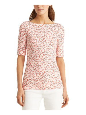 

RALPH LAUREN Женский розовый топ с отложными манжетами и рукавами до локтя Petites
